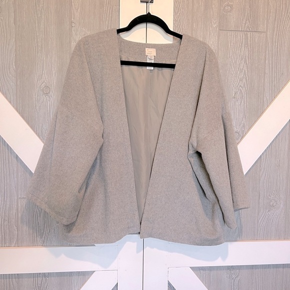 a new day Jackets & Blazers - 062. A New Day Grey Open Wool Blend Jacket OSFM
